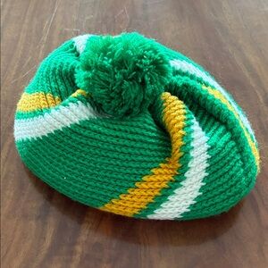 Vintage (from 60’s or 70’s)Green and Yellow Striped Beanie